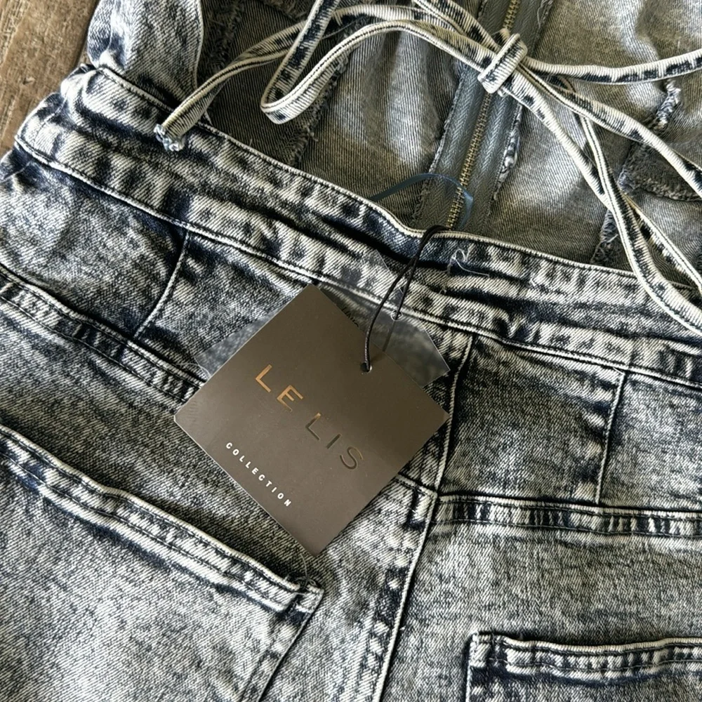 🌟LE LIS COLLECTION 🌟BEAUTIFUL 🌟JEAN OVERALL, SIZE SMALL - Picture 6 of 11